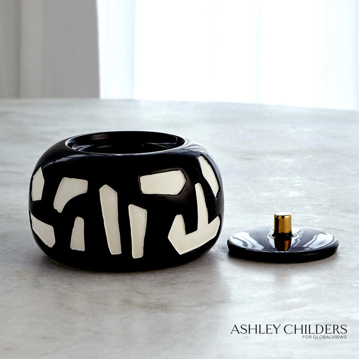 Global Views Abstract Gold Jar by Ashley Childers