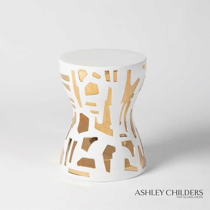 Global Views Abstract Stool by Ashley Childers