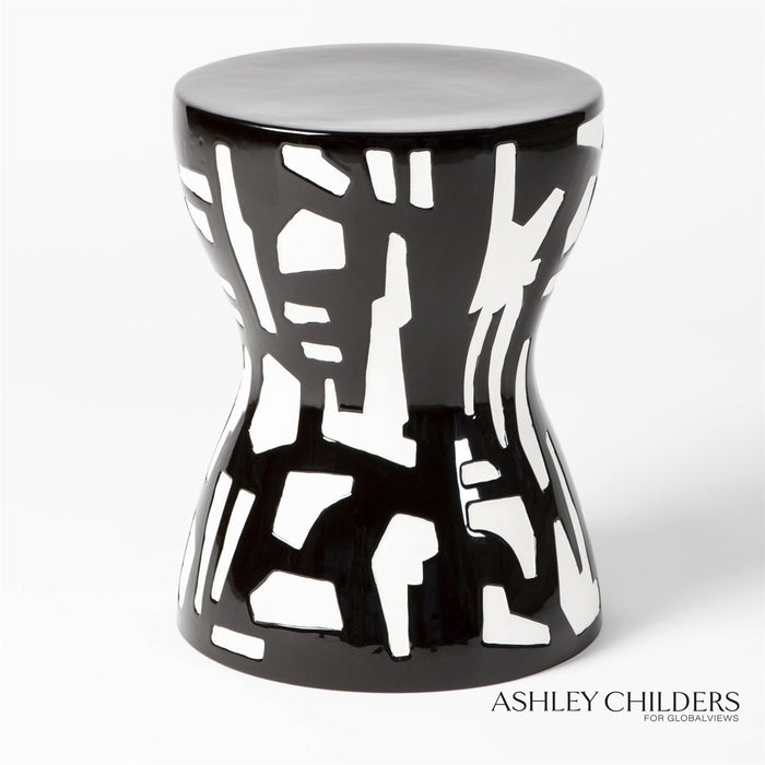 Global Views Abstract Stool by Ashley Childers