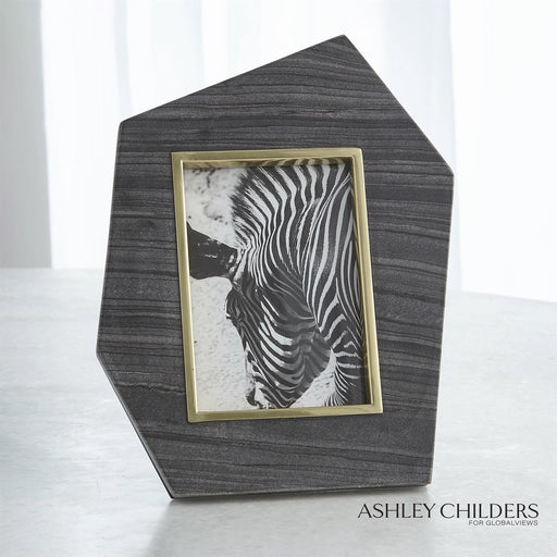 Global Views Brass Frame Grey Stone Photo Frame by Ashley Childers