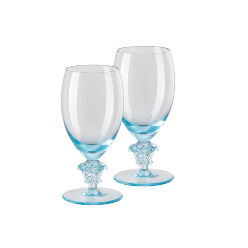 Versace Medusa Lumiere 2/Short Stem White Wine Set of Two - Teal