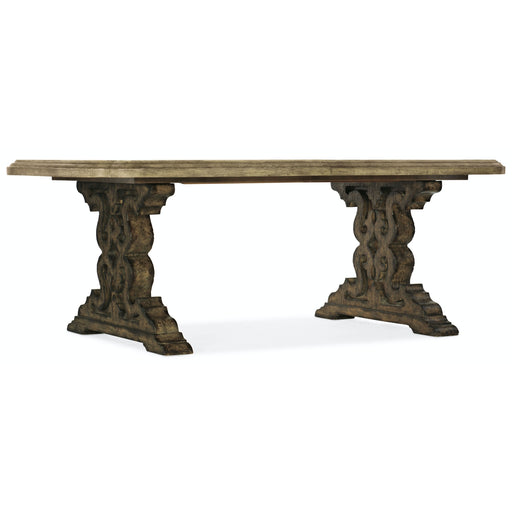 Hooker Furniture La Grange Le Vieux 86in Double Pedestal Table with 2-18in Leaves