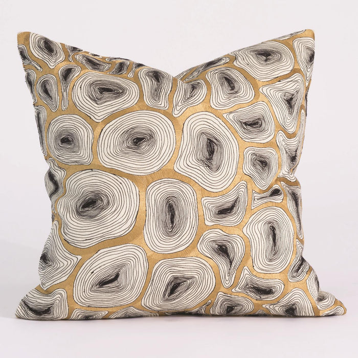 Global Views Agate Pillow-Black/Gold