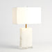 Global Views Alabaster Rectangular Table Lamp Brass