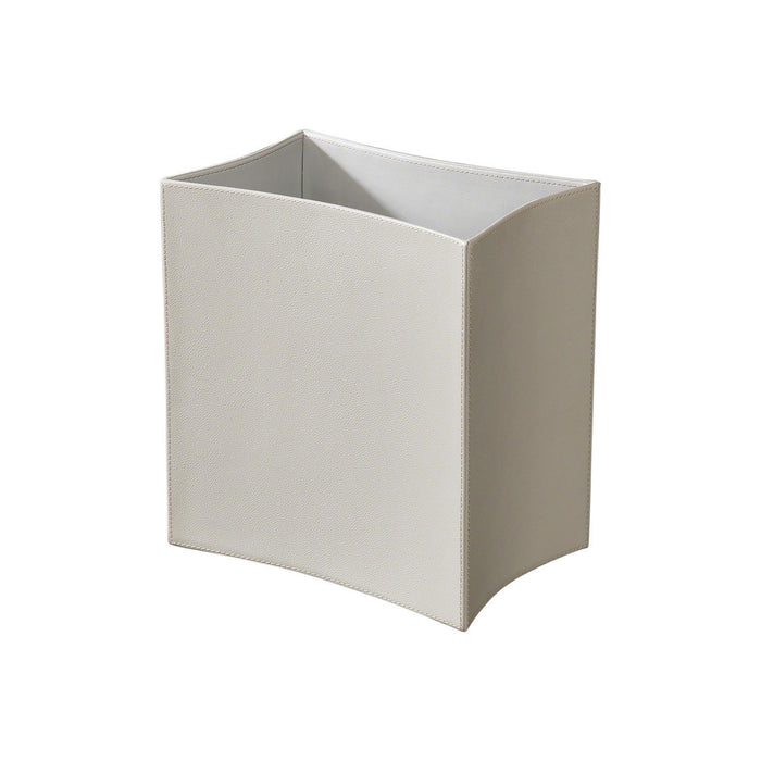 Global Views Folded Leather Wastebasket