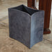 Global Views Folded Leather Wastebasket