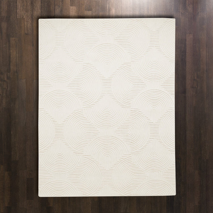 Global Views Arches Rug-Ivory/Ivory