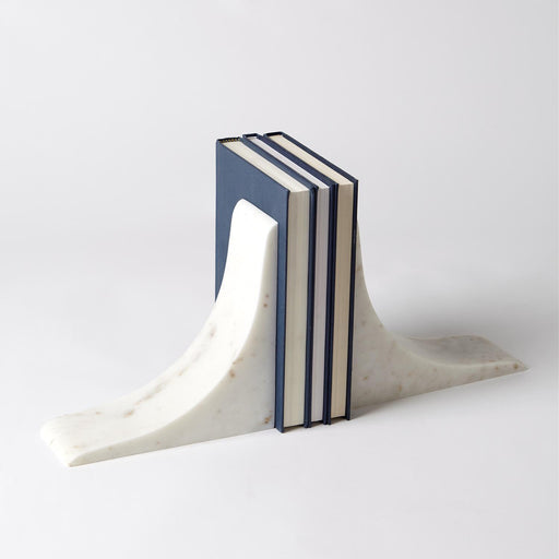 Global Views Sleek Bookends White