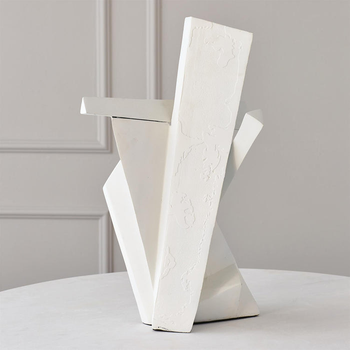 Global Views Angular Outcrop Sculpture-White