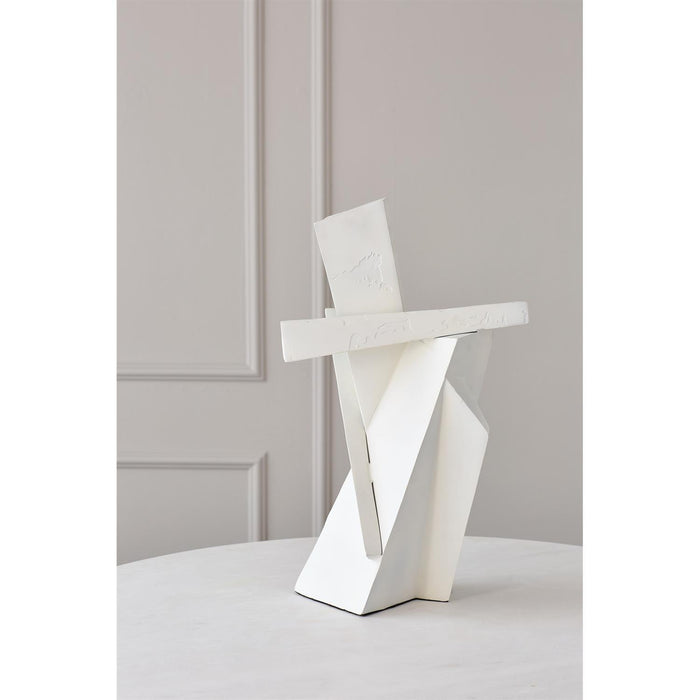 Global Views Angular Outcrop Sculpture-White