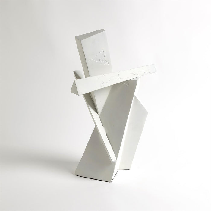 Global Views Angular Outcrop Sculpture-White