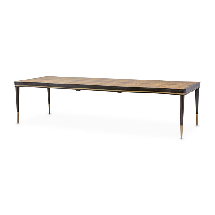 Michael Amini Malibu Crest Crotch Mahogany Rectangular Dining Table