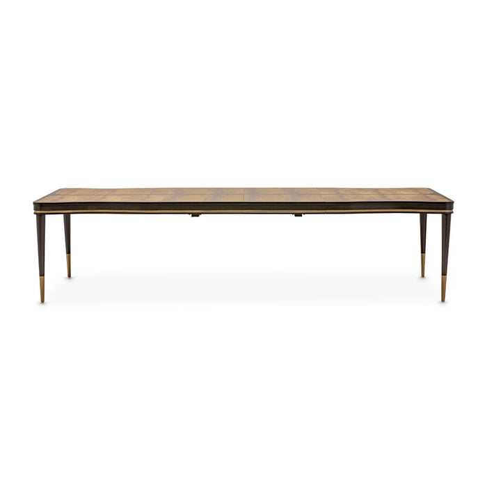 Michael Amini Malibu Crest Crotch Mahogany Rectangular Dining Table