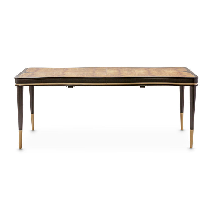 Michael Amini Malibu Crest Crotch Mahogany Rectangular Dining Table