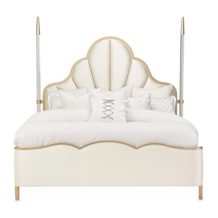 Michael Amini Malibu Crest Scalloped Poster Bed