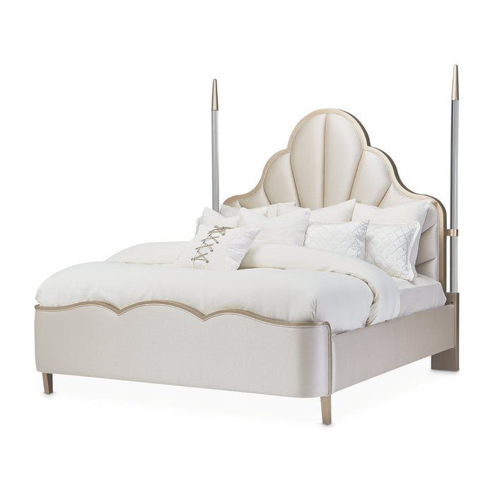 Michael Amini Malibu Crest Scalloped Poster Bed