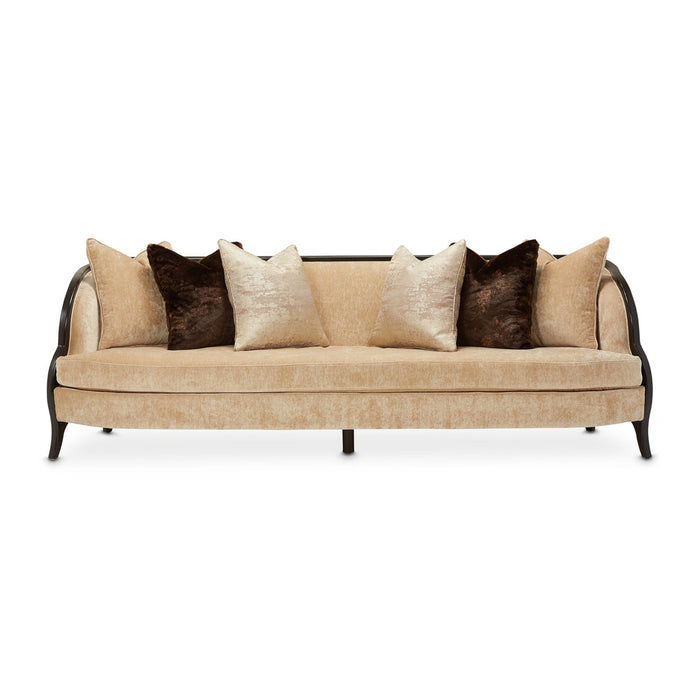 Michael Amini Malibu Crest Crotch Mahogany Sofa