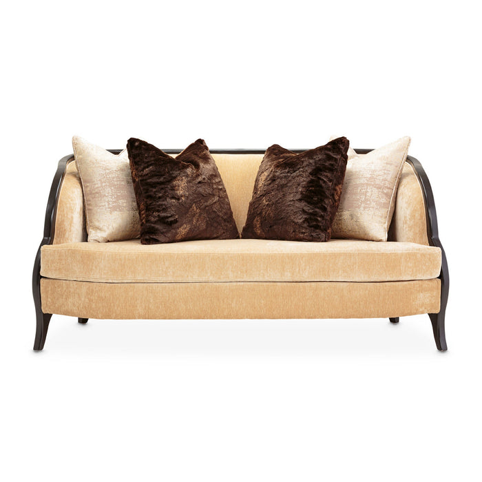 Michael Amini Malibu Crest Crotch Mahogany Loveseat