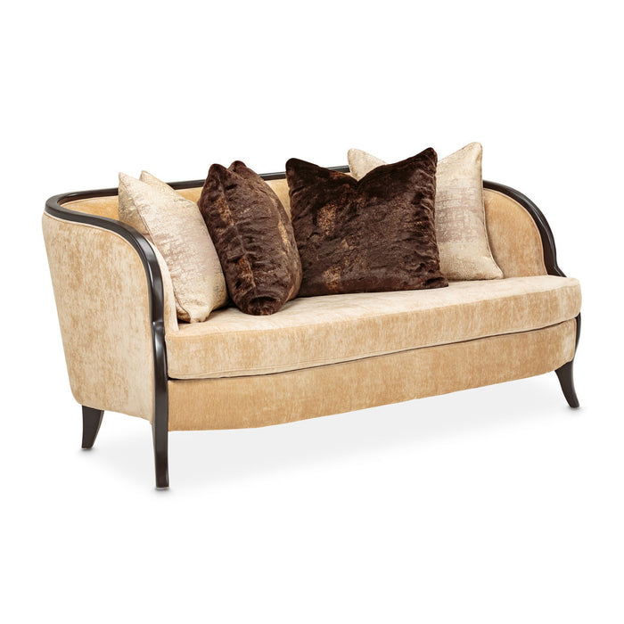 Michael Amini Malibu Crest Crotch Mahogany Loveseat