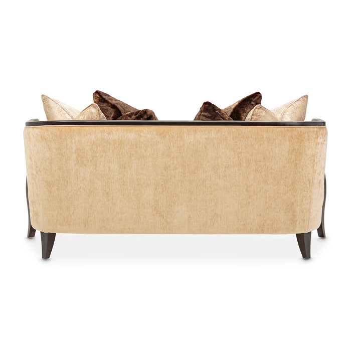 Michael Amini Malibu Crest Crotch Mahogany Loveseat