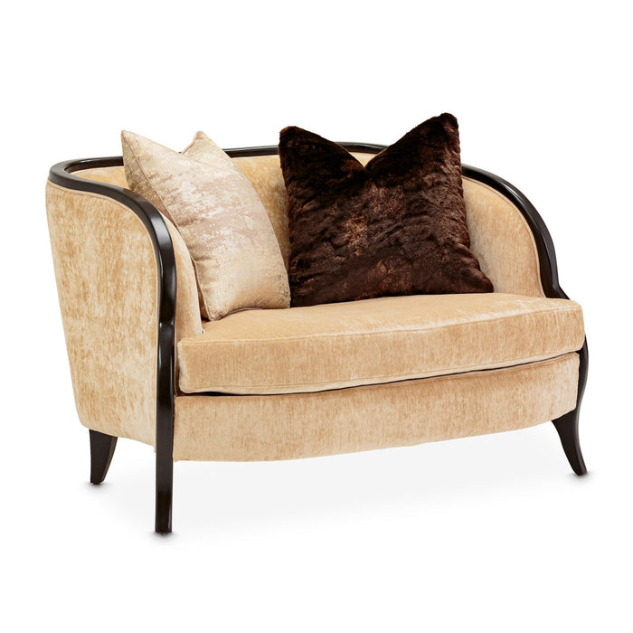 Michael Amini Malibu Crest Crotch Mahogany & A Half Accent Chair