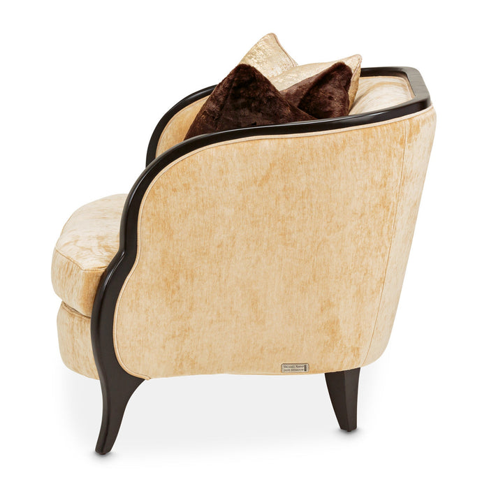 Michael Amini Malibu Crest Crotch Mahogany & A Half Accent Chair