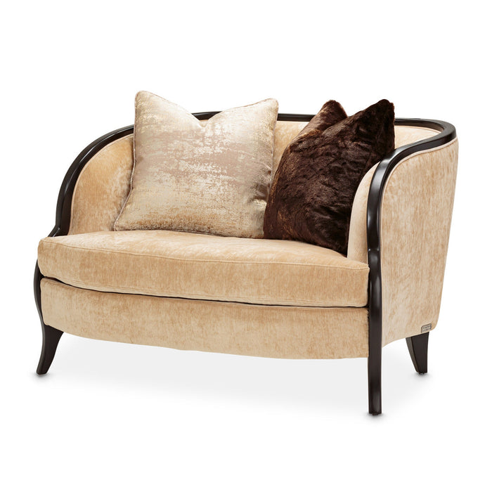 Michael Amini Malibu Crest Crotch Mahogany & A Half Accent Chair