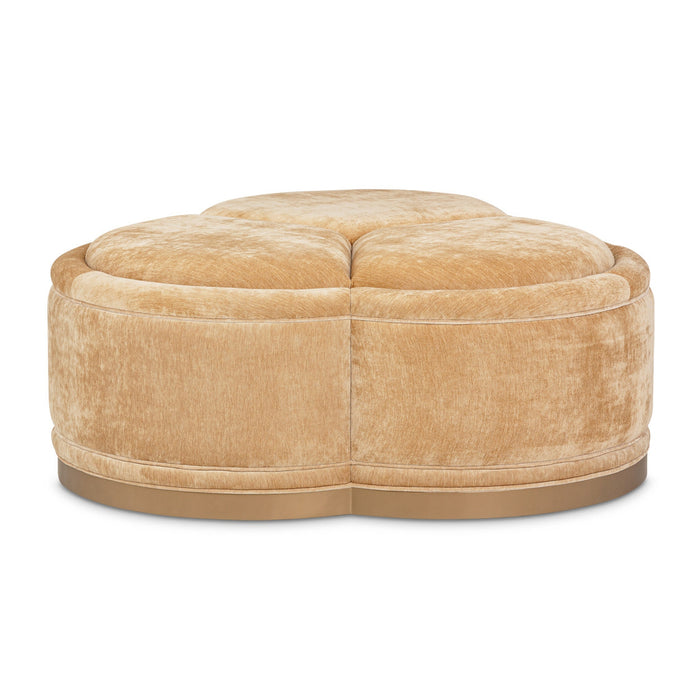 Michael Amini Malibu Crest Crotch Mahogany Cocktail Ottoman