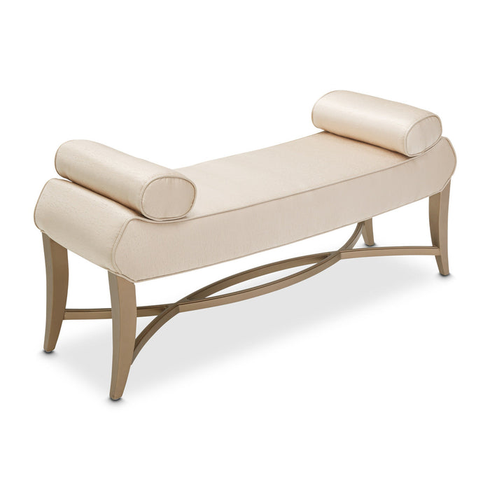 Michael Amini Malibu Crest Crotch Mahogany Bench