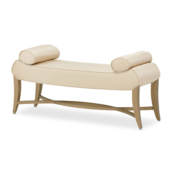 Michael Amini Malibu Crest Crotch Mahogany Bench