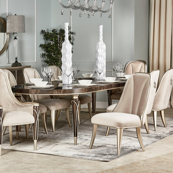 Michael Amini Villa Cherie Hazelnut Oval Dining Table