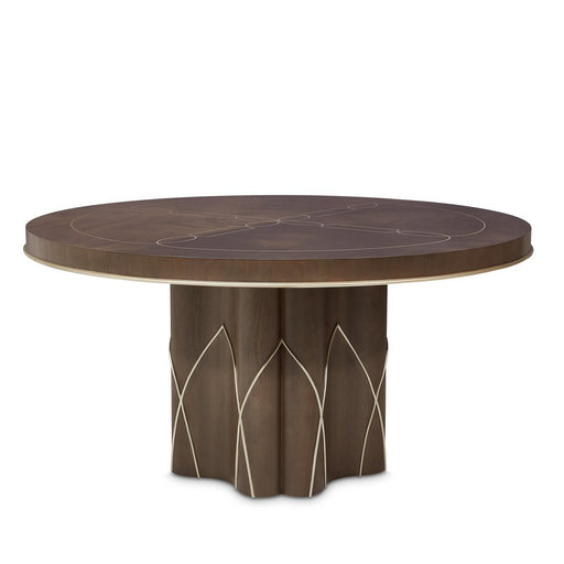 Michael Amini Villa Cherie Hazelnut Round Dining Table