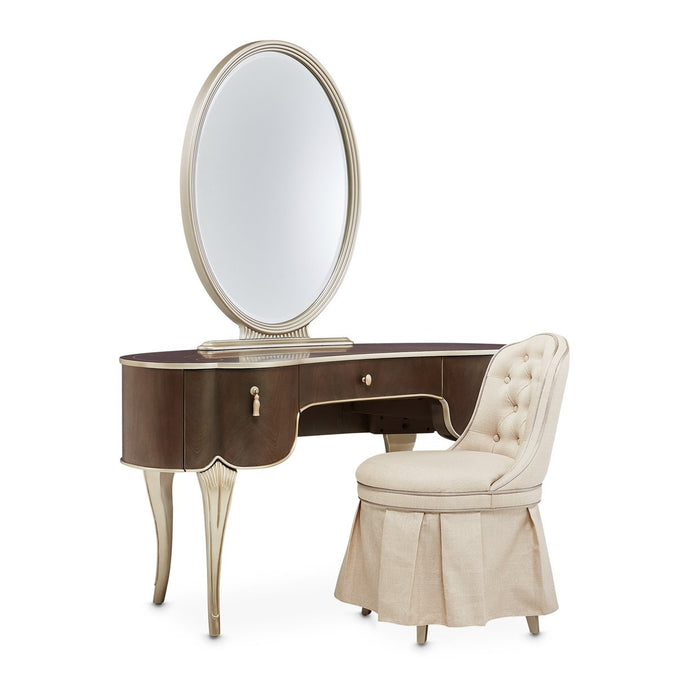 Michael Amini Villa Cherie Hazelnut Vanity Desk