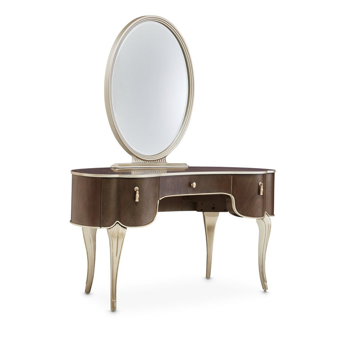 Michael Amini Villa Cherie Hazelnut Vanity Desk