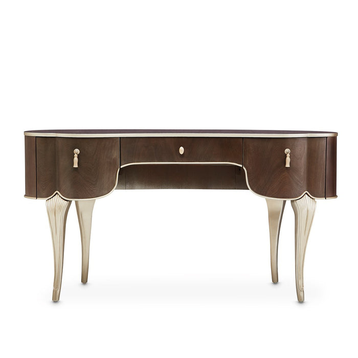 Michael Amini Villa Cherie Hazelnut Vanity Desk