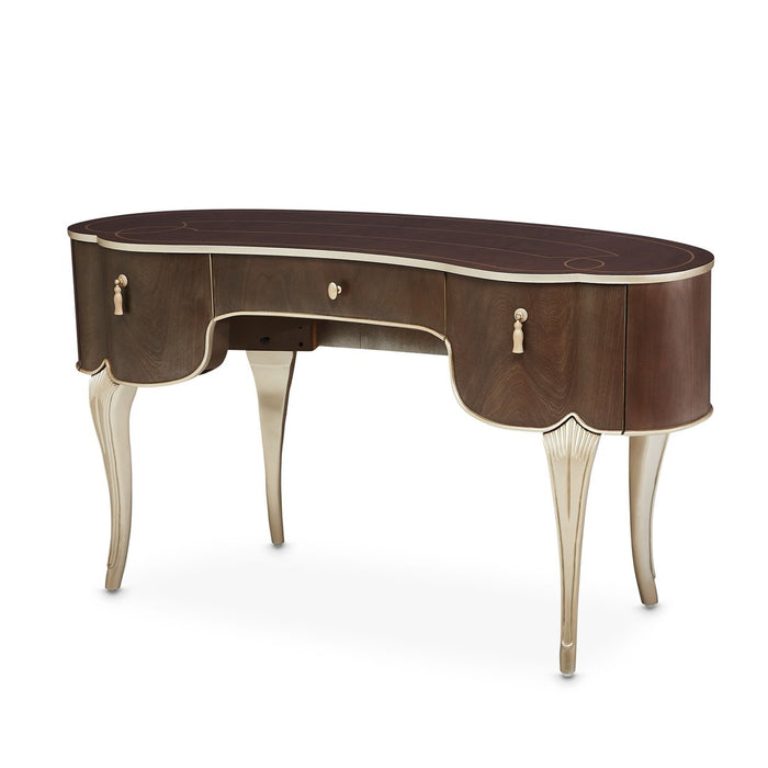 Michael Amini Villa Cherie Hazelnut Vanity Desk