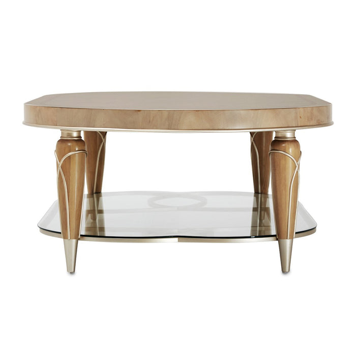 Michael Amini Villa Cherie Caramel Oval Cocktail Table