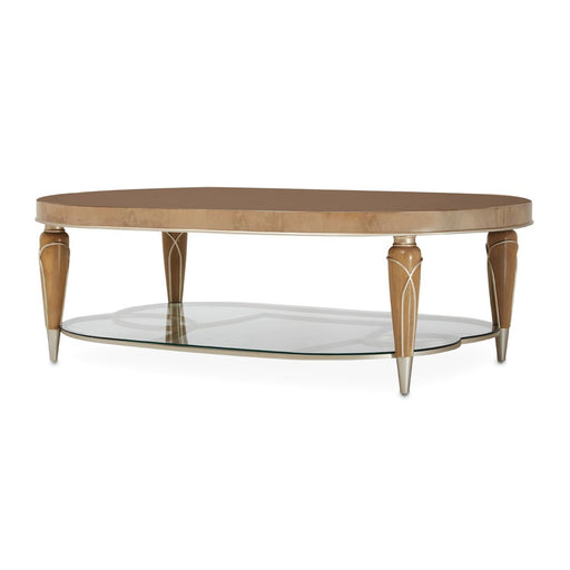 Michael Amini Villa Cherie Caramel Oval Cocktail Table