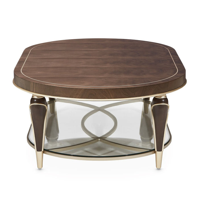 Michael Amini Villa Cherie Hazelnut Oval Cocktail Table