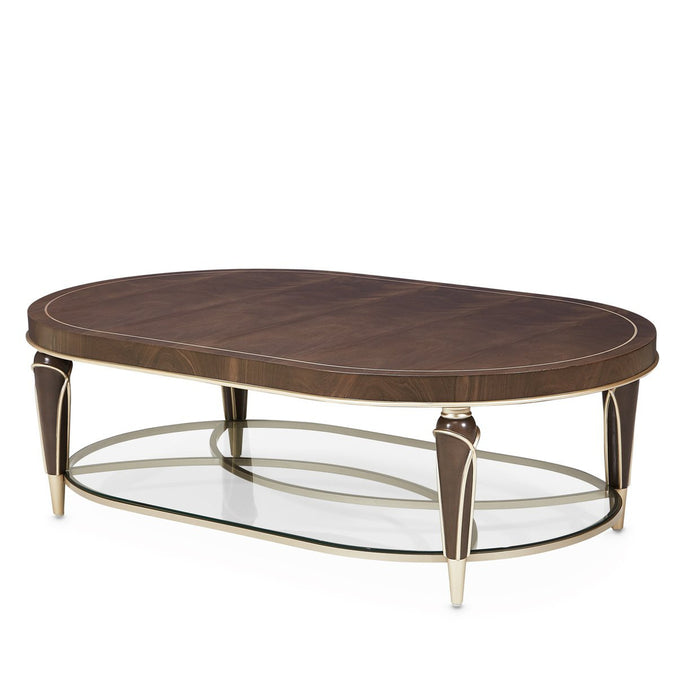 Michael Amini Villa Cherie Hazelnut Oval Cocktail Table