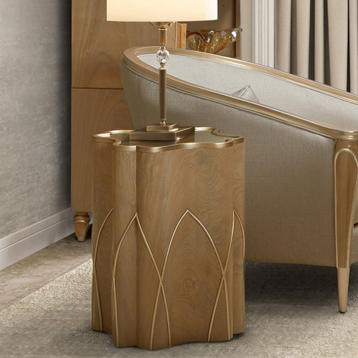 Michael Amini Villa Cherie Caramel Chairside Table