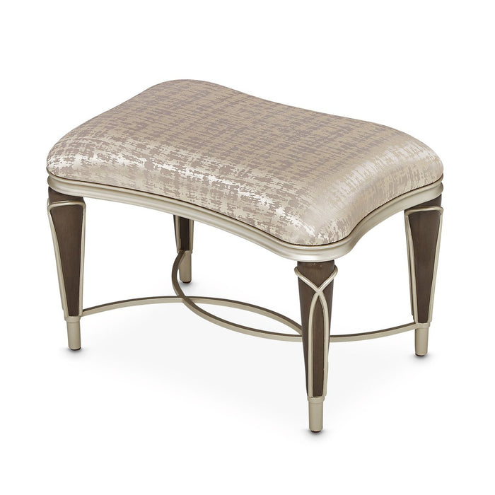 Michael Amini Villa Cherie Hazelnut Ottoman