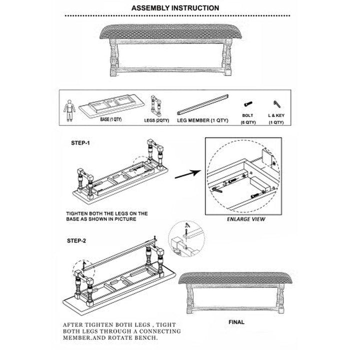 Surya Avalanche Upholstered Bench