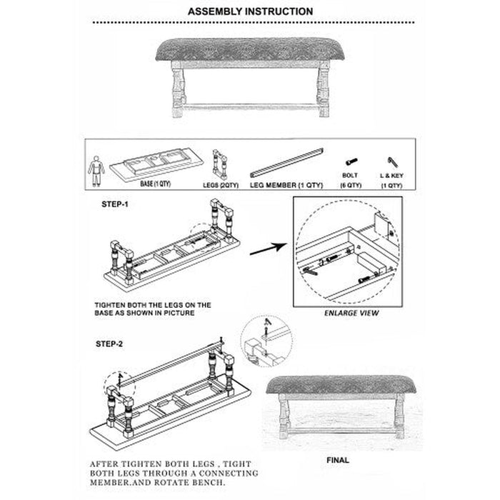 Surya Avalanche Upholstered Bench