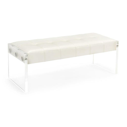 John Richard Clarice White Leather Bench