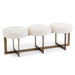 John Richard White Leather Button Bench