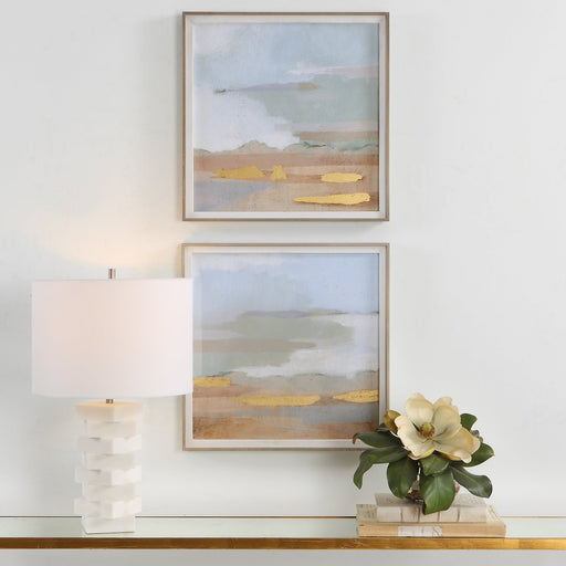 Uttermost Abstract Coastline Framed Prints - Set of 2