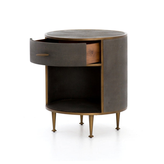 Four Hands Shagreen Round Nightstand