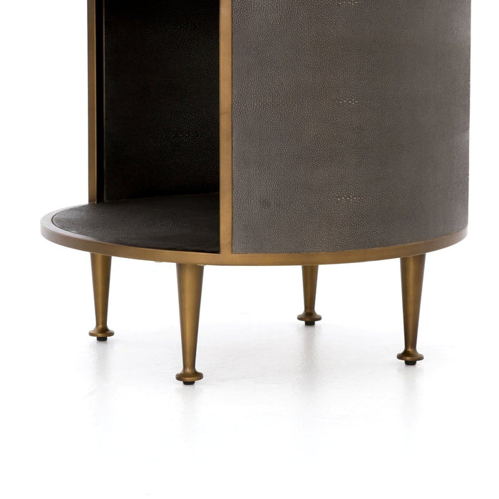 Four Hands Shagreen Round Nightstand