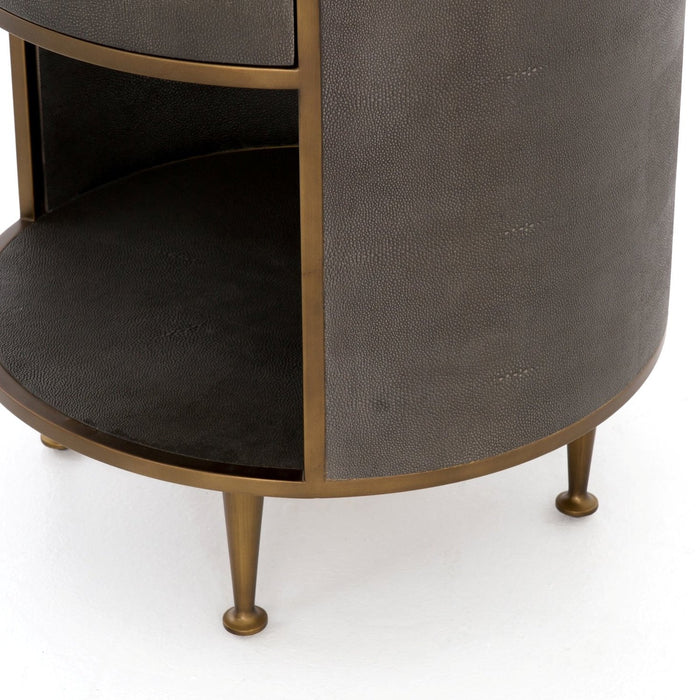 Four Hands Shagreen Round Nightstand